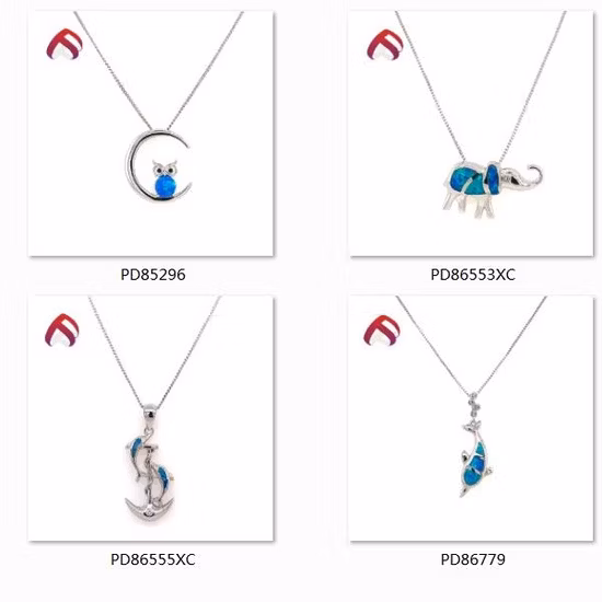 새로운 스타일 패션 액세서리 925 실버 오팔 쥬얼리 비즈 여성 액세서리 블루 오팔 (PJ85447)