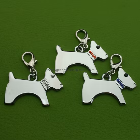 애완 동물 귀여운 태그 개 모양 라인 석 펜던트 블링 참 태그 개 액세서리 Esg16529