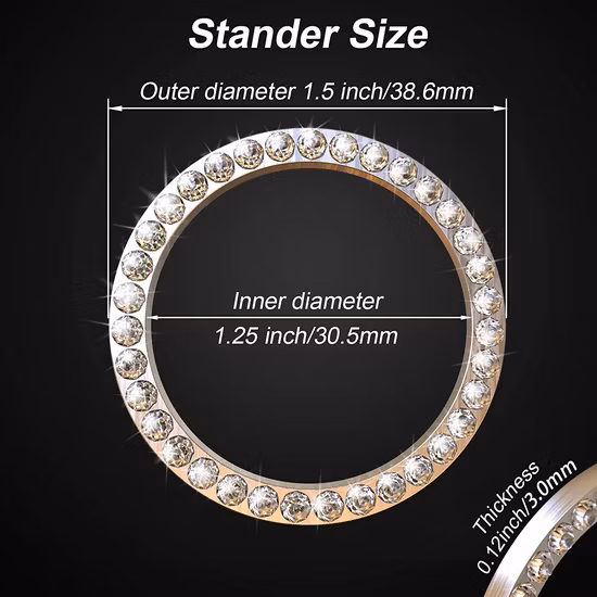 자동차 인테리어 장식 엠블럼 스티커, 여성용 블링 자동차 크리스탈 라인 석 링 액세서리, 자동차 부품 시작 엔진 점화 버튼